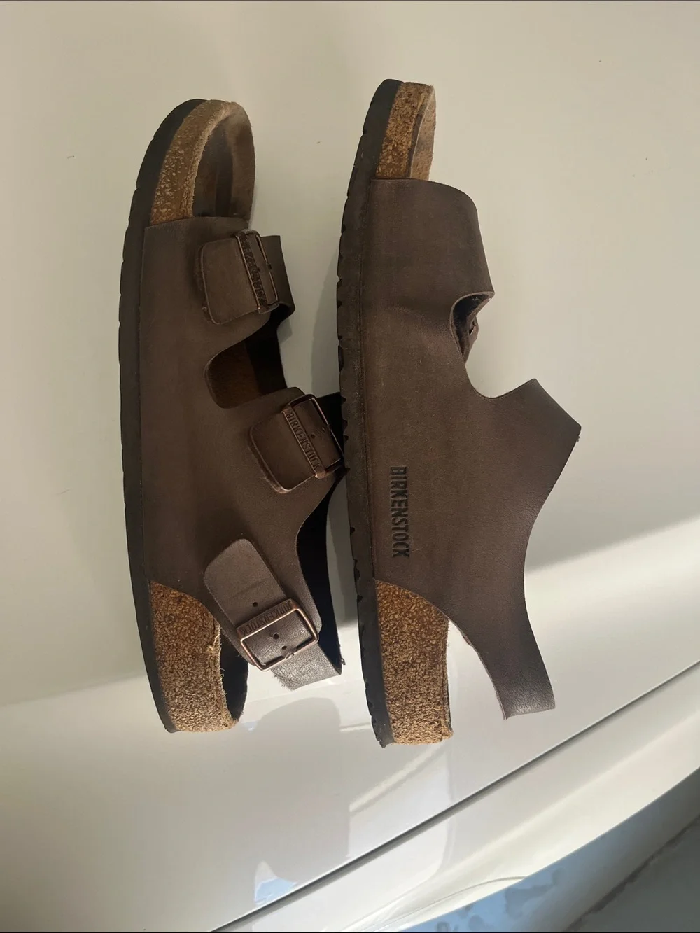 Birkenstock Brown Two-Strap Men's Sandals